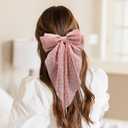 6 PCS Hair Bows for Women, Big Bow Hair Clips for Girls Thick Thin Hair, Silky Satin Hair Bow Clips Oversized, Large Cute Aesthetic Hair Accessories Holiday Gifts (Multi Color)