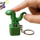 Lizard Button Keychain,Rechargeable Animal Keychains with Sound and Colorful Lights,Fidget Toys Adults Anxiety Relief