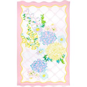 Lilly Pulitzer Scalloped Oversized Pool and Beach Towel, 40" x 72", Large Cotton Towel for Adults, Lilly Garden Home