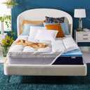 Sleep Innovations Dual Layer 4 Inch Memory Foam Mattress Topper, Full Size, Medium Support, 2 Inch Cooling Gel Memory Foam Plus 2 Inch Pillow Top Cover