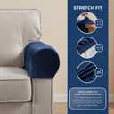 Homoyoyo 2pcs Sofa Armrest Cover Waterproof Armchair Arm Protectors Washable Stretchable Sofa Arm Covers for Recliners Sofas Chairs Living Room Couch Loveseat Navy Blue