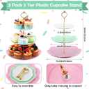 Layhit 83 Pcs Disposable Tea Party Set for Women Girls Vintage Floral Tableware with 3 Tier Cake Stand, Paper Cups & Saucers, Plates, Napkins, Cutlery for Birthday Baby Shower(Vivid)