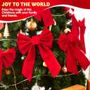 JOYIN 12 Pack Christmas Red Velvet Bows, 13" Long by 9" Wide Decorative Christmas Bows for Wreath Garland Tree Decor, Indoor Outdoor Holiday Decoration
