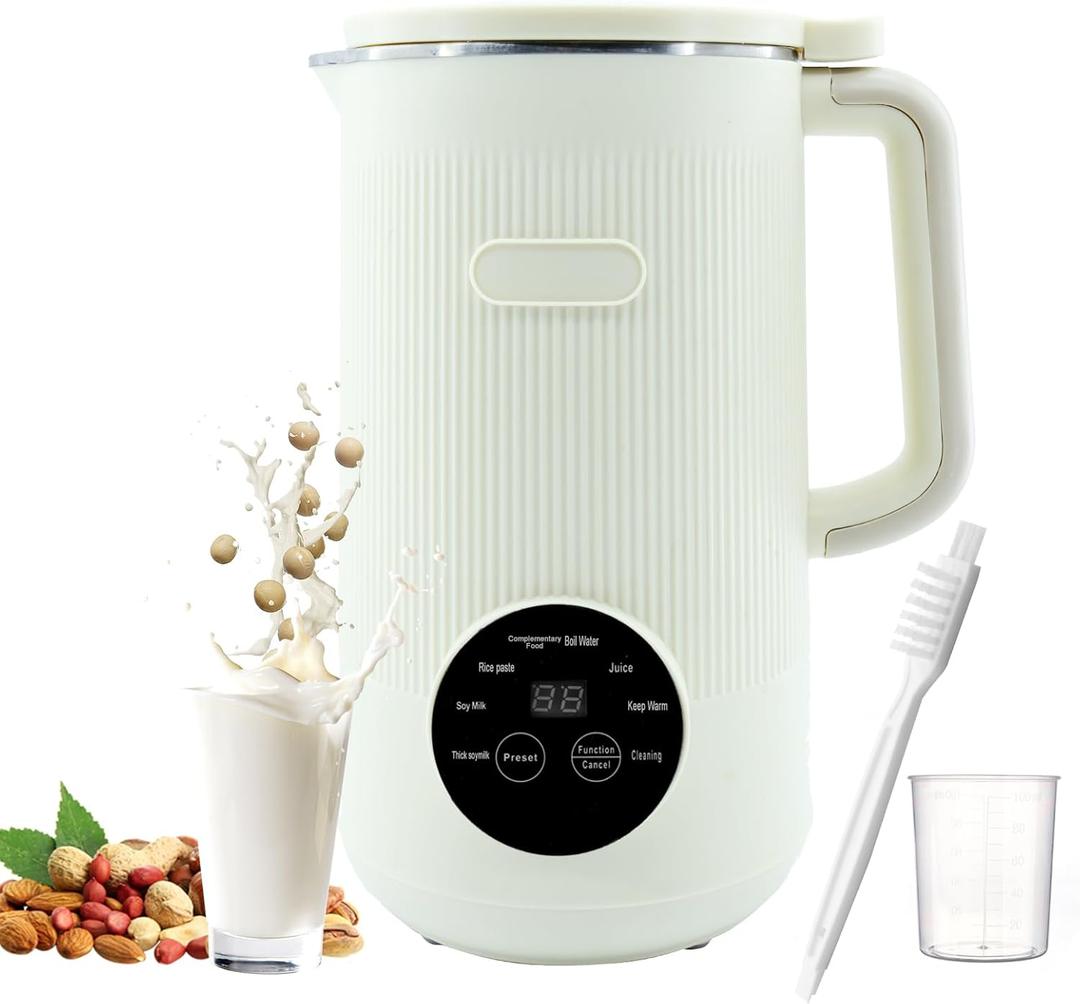 8in1 Automatic Soy Nut Milk Maker,40oz Soy Milk Maker for Homemade Almond,Oat,Soy Milk,Rice Paste,Complementary Food,Juice,Milk Maker Machine with Delay Start/Keep Warm/Self Clean/Boil Water