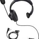 Over The Ear Ptt Mic Earpiece Two Way Radio Headset with Boom Mic Overhead Headphone for Baofeng for Kenwood for Retevis Rt21 Rt22 Walkie Talkie (Single Sided,Black,Wired)