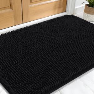 OLANLY Dog Door Mat for Muddy Paws 30x20, Absorbs Moisture and Dirt, Absorbent Non-Slip Washable Doormat, Quick Dry Chenille Mud Mat for Dogs, Entry Indoor Entryway Carpet for Inside Floor, Black OLANLY Dog Door Mat for Muddy Paws 30x20, Absorbs Moisture and Dirt, Absorbent Non-Slip Washable Doormat, Quick Dry Chenille Mud Mat for Dogs, Entry Indoor Entryway Carpet for Inside Floor, Black