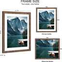 Hongkee 20x24 Frame Set of 2, Rustic Brown Wood Style - Display 16x20 Picture with Mat or 20 x 24 Poster without Mat, Wall Mounting Horizontal and Vertical