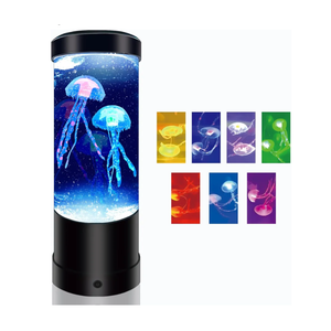 Jellyfish Lamp,7 Color Changing Night Light,USB/Battery Jelly Fish Light Lamp,Aquarium Light Desk Lamp for Home Room Bedroom Office,Jellyfish Tank Table Lamp Present Decor for Girls Boys Kids Adults