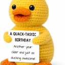 Birthday Gifts for Women Men,Happy Birthday Crochet Duck Gift for Daughter