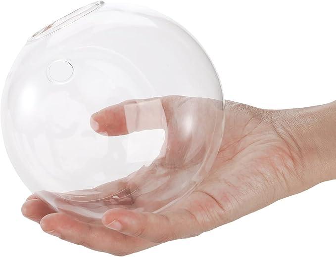  Yarlung 5Pack Wall Hanging Planters Terrarium, 4.7 Inch Glass Oblate Globe Plants Containers, Wall Mount Clear Flower Vase for Propagating Hydroponics Plants, Air Plants (Plants Not Included)  
