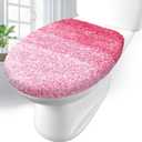 Arotive Soft Microfiber Bathroom Toilet Lid Cover, Machine Washable Seat Covers, 17.5 x 15, Stays in Place Rubber Backing, Fits Most Round, Elongated and Oblong Lids, Accessories Decor, Pink