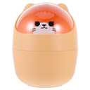 Homoyoyo Mini Garbage Bin Mini Kawaii Cute Bear Trash Bin, Nordic Style Tiny Trash Can, Mini Trash Can with Lid for Office Bedroom Use Mini Desk Bin (Yellow)