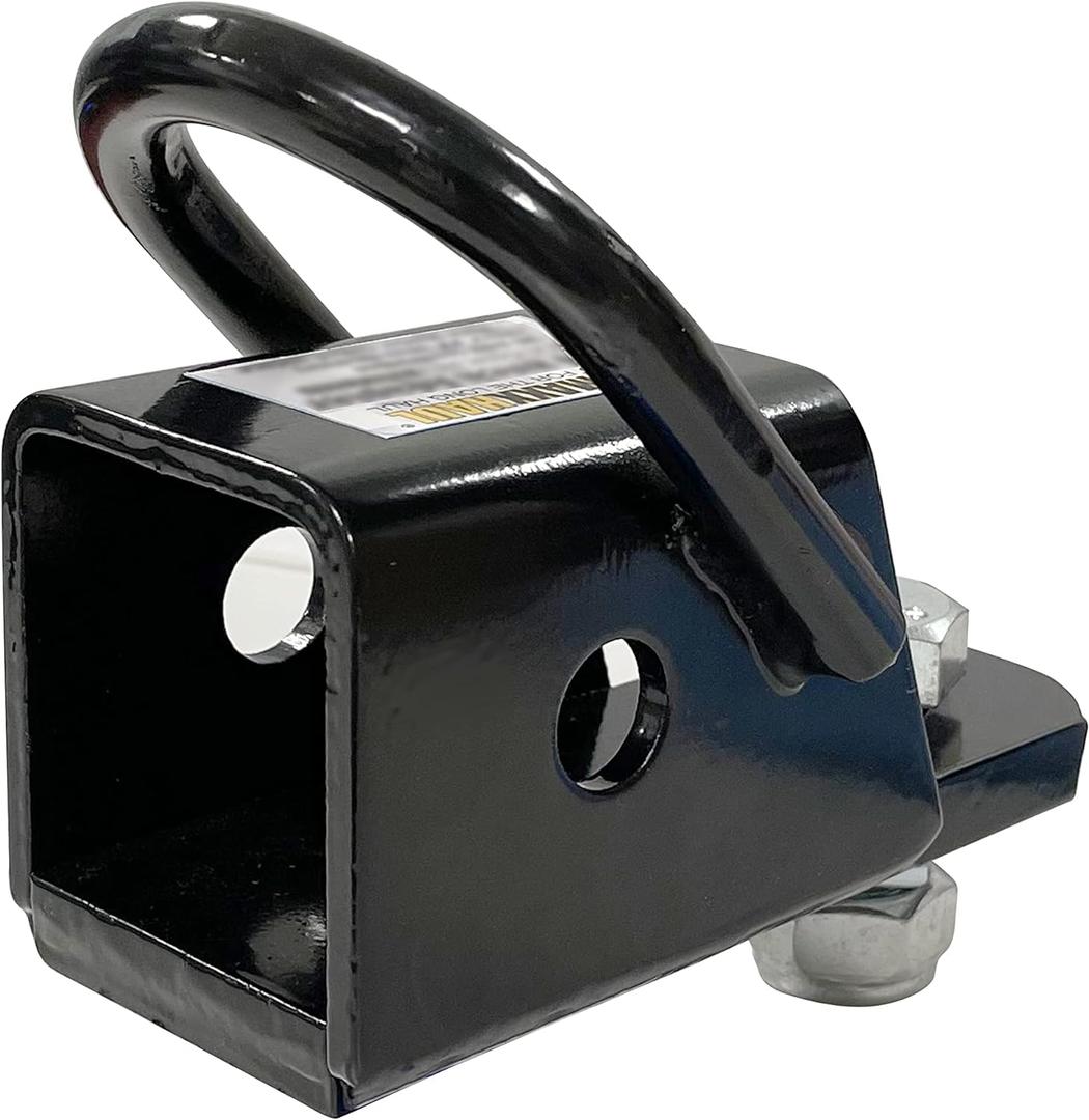 MaxxHaul 50619 Bolt-On ATV, UTV, Trailer Hitch Receiver Adapter for 2" Receiver Tube with Welded D-Ring