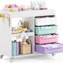 SYKIARIOL Craft Organizers and Art Supply Storage, Art Cart, Ice Cream