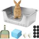 Sorstrem Stainless Steel Sifting Litter Box for Rabbit (M)