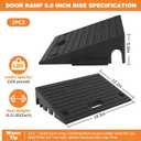 5.0" Rise Rubber Threshold ramp for Doorway/Cars, Step/Stair Rubber ramp with with Non-Slip Surface for wheelchairs/Curb/shed, 2200Pounds Load Capacity.