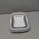 Portable Folding Plastic Bath Caddy with Handle, Perforated, Travel Bathroom Organizer for Bedroom, Bathroom, Shower, Dorm Room, Camping and RV Use (Grey, 2 pack)