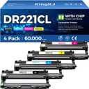 DR221CL Drum Unit (Not Toner)4-Pack Black Cyan Yellow Magent Compatible for Brother DR-221CL Imaging Drum for MFC-9130CW HL-3170CDW MFC-9340CDW HL-3140CW 3150CW MFC-9330CDW 9140CDN DCP-9020CDN Printer