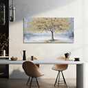 Belmrxne Tree Wall Art White and Gold Wall Decor for Living Room Aesthetic Canvas Painting Modern Wall Prints Dining Room Bedroom Artwork 24x48 Inches