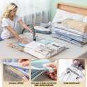 TAILI 8 Pack Vacuum Storage Bags, Jumbo Size 39x28 inch, LONG SIDE ZIP Vacuum Seal Bags for Beddings, Extra Large Storage Space Saver for Clothing, Comforters, Blankets, Pillows