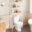 HOOBRO Over The Toilet Storage, 3-Tier Bathroom Organizer Shelf Over Toilet, Freestanding Bathroom Storage Shelves, Space Saver, Easy to Assemble for Room, White WT41TS01