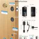 Built-in WiFi Smart Lock with Handle Set - Firstriver Fingerprint Keyless Entry Door Lock for Front Door, App Control, Digital Keypad Deadbolt, Auto Lock, Compatible with Alexa & Google Assistant