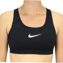 Nike Womens Swoosh Sports Bra (X-Large, Black/White)