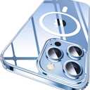 2 x SUCGLES for iPhone 13 Pro Max Case with MagSafe [Ultra Strong Magnetic] [12FT Military Drop Protection] [Shockproof Bumper] Slim Thin Mag Safe Promax Phone Cover for Apple 13pro Max (Clear/Magnet)