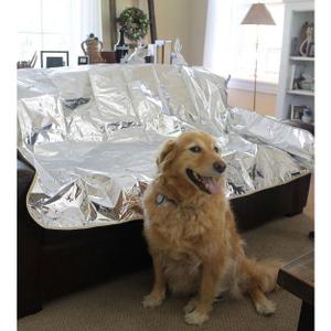 Pet Repellent Mat – Non-Electric Cat and Dog Deterrent for Furniture, 56" x 72" – Reversible Mylar and Fabric Design