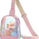 CLUCI Clear Bag for Stadium Events, Clear Crossbody Bag, Transparent Purses (Red Transparent With Pink)