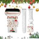 DaQin Christmas Engraved Band Compatible with Apple Watch Bands for Women 40mm 38mm 41mm 42mm,Soft Silicone Strap With Dressy Decorative Apple Watch Charms for iWatch Series 11 10 9 8 7 6 5 4 3 2 1 SE
