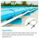 METALLIXITY U Bolts 4 Sets (M6x36x83mm), Round U Bolt 304 Stainless Steel with Accessories - for Construction, Pipe