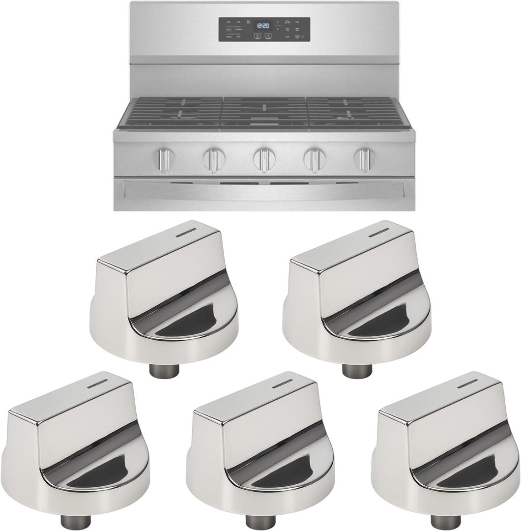 W11517334 Gas Range Stove Knobs Replacement for Whirl-Pool Stove Parts WEG745H0FS0 WEG745H0FS1 WEG515S0FS0 for Whirl-Pool Gas Range Parts Burner Control Knobs Stove Top Knobs 5 Pcs