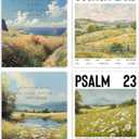 AEHIE Christian Inspirational Nature Wall Art Poster Prints for Home Living Room Bedroom Decor, Religious Bible Verse Country Wildflower Landscape Decorations Wall Art Unframed 4pcs 8x10inches