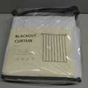 INOVADAY 100% Blackout Curtains 90 Inches Length 2 Panels Set, Back Tab/Rod Pocket Linen Black Out Curtains for Bedroom, Thermal Insulated Window Drapes - Bright White, W50 X L90