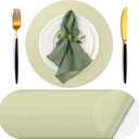 Geosar 100 Pcs Disposable Paper Placemats Cotton Woven Look 13'' Round Placemats Rustic Disposable Table Pads Bulk for Dining Table Decoration Birthday Wedding Bridal Baby Shower Party (Light Green)