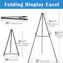 Falling in Art 70" Adjustable Aluminum Display Easel Stand 4 Pack, Versatile Presentations Tripod Easel Stand, Lightweight and Sturdy for Art Shows, Exhibitions, and Studios, Holds 20 lbs