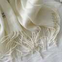 Unisex Winter-Soft-Warm-Chunky-Scarf Cashmere-Feel-Oversized-Shawl-Wraps Plain Solid Color for Men Women (White)