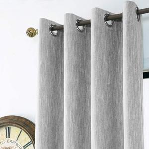 Melodieux Elegant Cotton Room Darkening Blackout Curtains for Living Room Bedroom Thermal Insulated Grommet Drape, 52 by 96 Inch, Grey (1 Panel) (52"W x 96"L (Pack of 1))