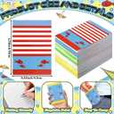 Tosstuki 60 Pcs End of Year Gift Graduation Red and Blue Cartoon Mini Memo Pad Party Favor Cartoon Pocket Notepads for Kids, Fish Umbrella Small School Supplies, Class Rewards & Party Favors