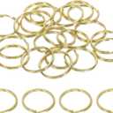PATIKIL Flat Split Ring Diameter Pure Brass Flat Split Key Chain Rings for DIY Home Office Car Keys (20 x 1.4mm)