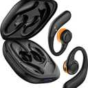 Open Ear Headphones Wireless Bluetooth 5.3, Open Ear Earbuds with Dual 16.2mm Dynamic Drivers 60 Hours Playtime Waterproof Sport Earbuds for Android iPhone TV,Black