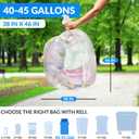 Reli. 40 to 45 Gallon Trash Bags Heavy Duty | 250 Trash Bags | Super Sizeable, Clear, Garbage for Serious Cleanup