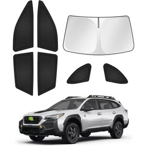 Sunshades for 2020-2025 Subaru Outback Accessories Windshield Sun Shade Side Rear Window Shade Cover Sun Visor Shield Privacy Protection Keep Vehicle Cool Black 7PCS