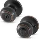 Honeywell Safes & Door Locks - Bedroom Door Knob with Lock and Key - Locking Interior Door Knobs Ideal for Closet, Room & Bathroom Requires Privacy - 5.25"L x 2.75"W In - Oil Rubbed Bronze - 8101402