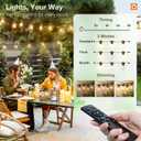 addlon 100FT LED Outdoor String Lights, Remote Dimmable Patio Lights with Timer & 3 Lighting Modes, 32 Shatterproof Edison Bulbs, Waterproof Connectable String Lights for Outside Backyard Porch Party