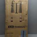 RIKADE Telescopic Ladder, 20.34FT Aluminum Telescoping Ladder with Stable Hook and Non-Slip Feet, Portable Extension Ladder for Household and Outdoor Working, Max Load 330lbs, Aluminum