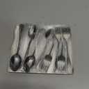 6.7 Inch Spoons And Forks Silverware Set of 16, Black Stainless Steel Salad Fork And Teaspoon Set, Small Metal Spoon And Fork Eating Utensils Set