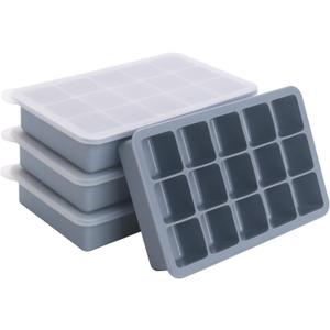 2 Tbsp Silicone Freezer Molds - Perfect for Storing Garlic, Herbs, Ginger, Pesto, Tomato Paste, Lemon Juice, Purees and More - Silicone Food Freezer Tray(Blue 4 Pack)