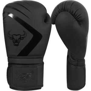 BEAST RAGE Boxing Gloves Muay Thai Kickboxing MMA Fight Bag Training Punch Hitting Workout Men Women Sparring Fitness Mitts Heavy Padded Martial Arts Sports (12 OZ, Matte Black)